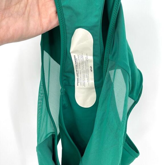 Aerie High Cut Cheeky Mesh Sides Bikini Bottom Women Medium Green New With‎ Tag - Picture 6 of 6